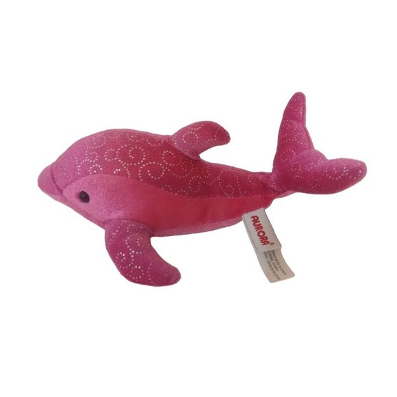 Aurora World Stuffed Animal Dolphin Pink 8.5 In Soft Adorable Black Eyes - Picture 2 of 4